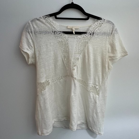 Maje Embroidered Lace Tee- Size 1 - Picture 1 of 3